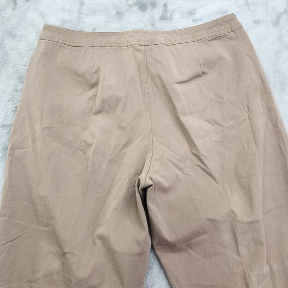 Gloria Vanderbilt Pants Womens 14 Tan Khaki High Rise Straight Leg Chino Stretch - Picture 3 of 13